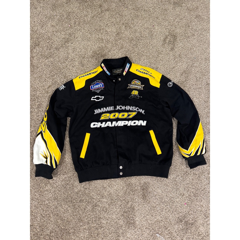 Chase Authentics Jimmie Johnson 2007 NASCAR Champion Racing Jacket Mens XL Black